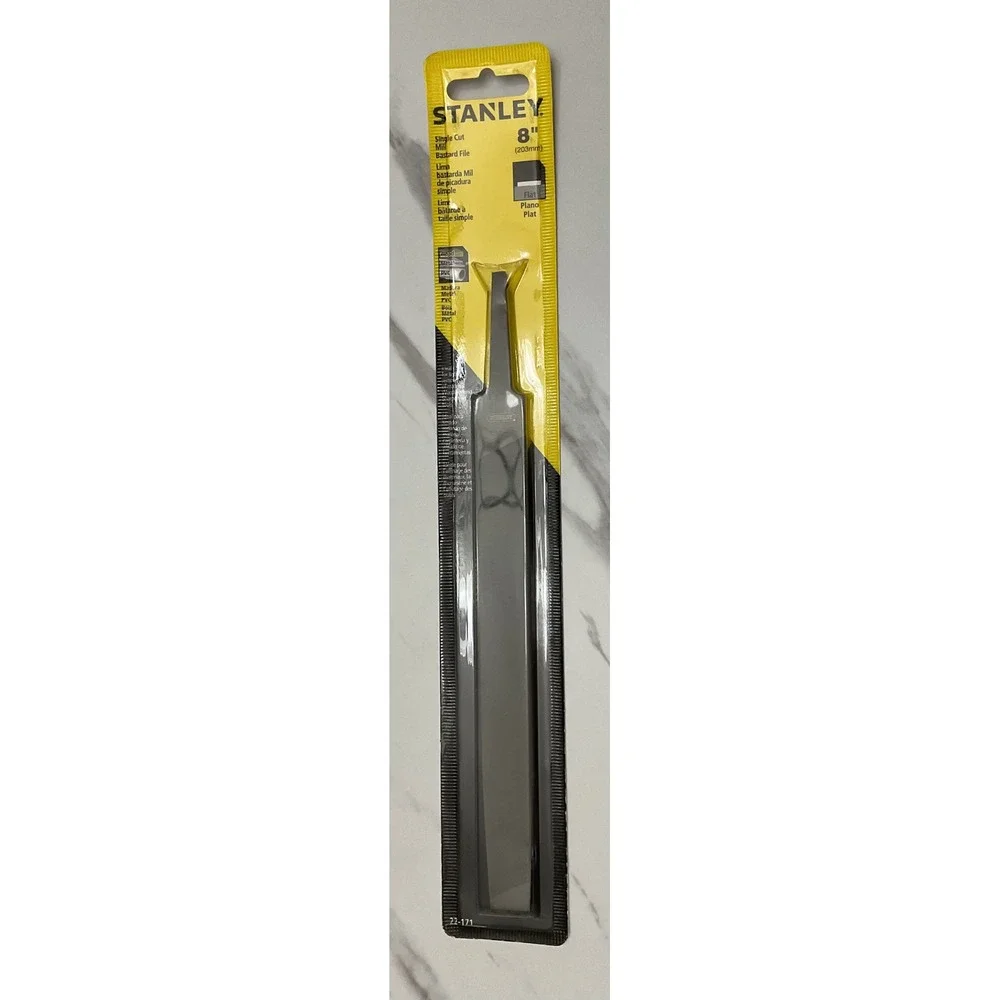 Stanley 8 Inch Single Cut Mill Bastard File Flat Metal Wood PVC 22-171 New - Picture 3 of 5